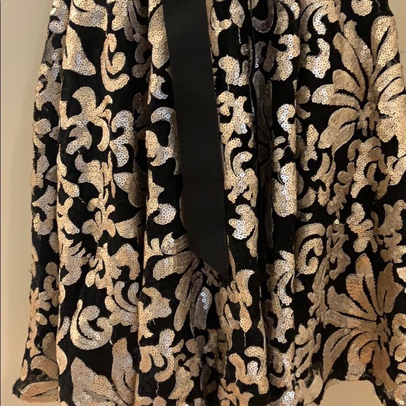 Betsy Adams black dress with gold sequins size 4 - Picture 4 of 8